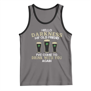 Hello Darkness My Old Friend Funny Irish Stout Beer Tank Top St. Patrick’s Day Drinking Humor Craft Brew Lovers TS02 Deep Heather Black Print Your Wear