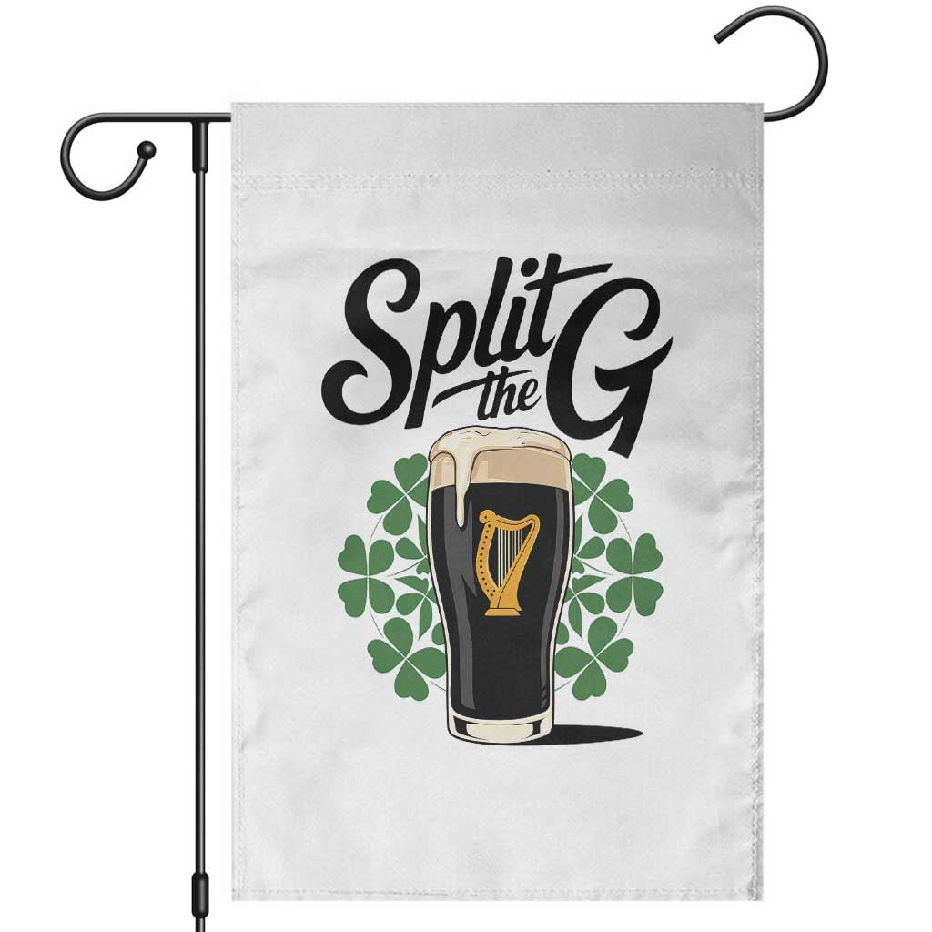 Split the G Funny Irish Drinking Garden Flag St. Patrick’s Day Stout Beer Lovers Pub Crawls TS02 White Print Your Wear