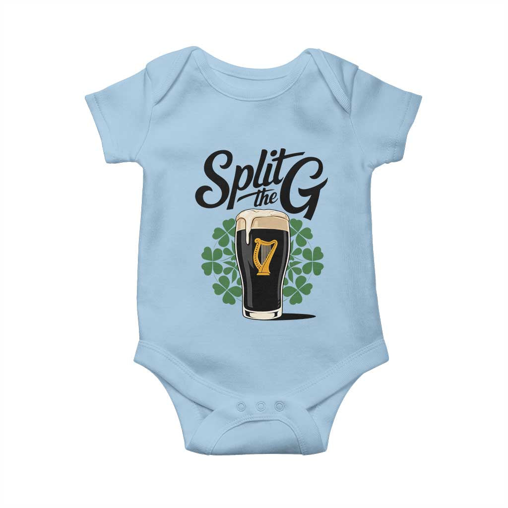 Split the G Funny Irish Drinking Baby Onesie St. Patrick’s Day Stout Beer Lovers Pub Crawls TS02 Light Blue Print Your Wear