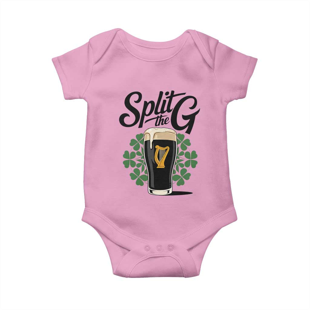 Split the G Funny Irish Drinking Baby Onesie St. Patrick’s Day Stout Beer Lovers Pub Crawls TS02 Light Pink Print Your Wear