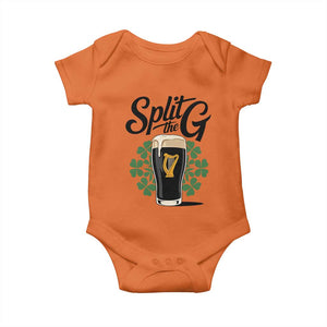 Split the G Funny Irish Drinking Baby Onesie St. Patrick’s Day Stout Beer Lovers Pub Crawls TS02 Orange Print Your Wear