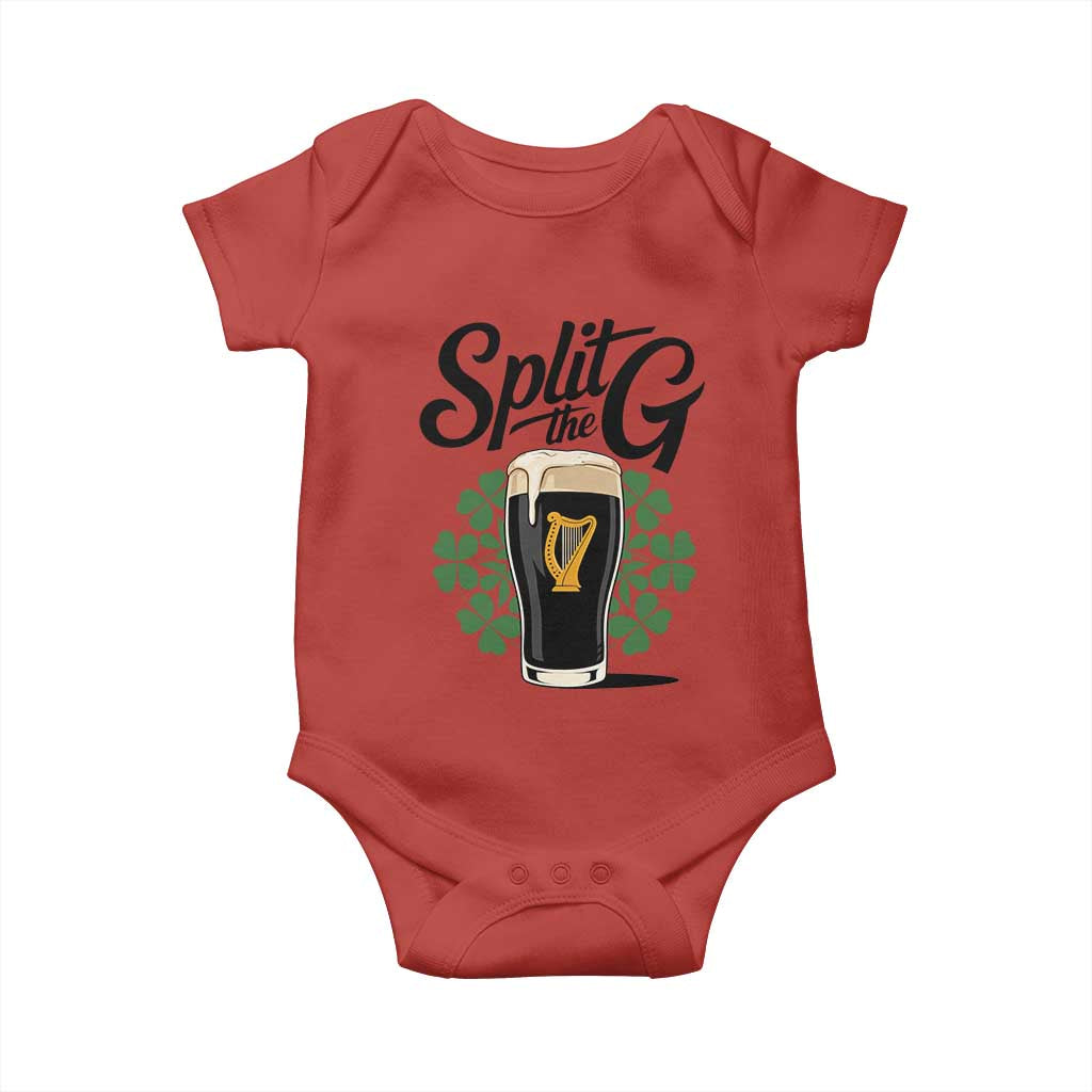 Split the G Funny Irish Drinking Baby Onesie St. Patrick’s Day Stout Beer Lovers Pub Crawls TS02 Red Print Your Wear