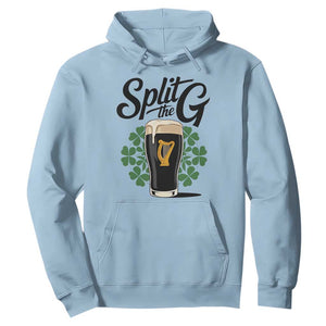 Split the G Funny Irish Drinking Hoodie St. Patrick’s Day Stout Beer Lovers Pub Crawls TS02 Light Blue Print Your Wear