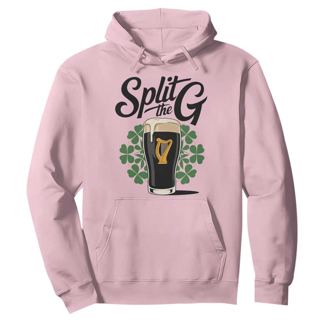Split the G Funny Irish Drinking Hoodie St. Patrick’s Day Stout Beer Lovers Pub Crawls TS02 Light Pink Print Your Wear