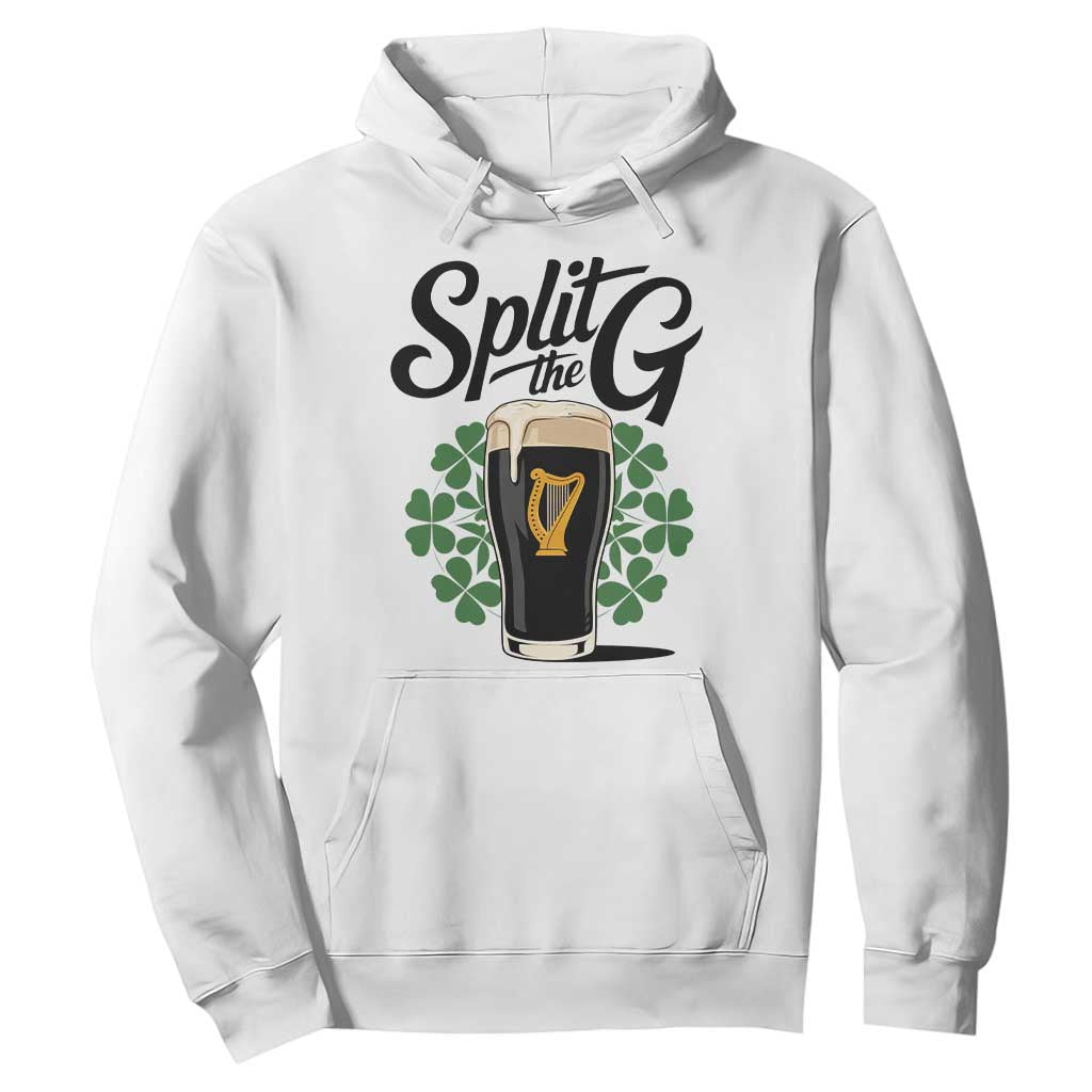 Split the G Funny Irish Drinking Hoodie St. Patrick’s Day Stout Beer Lovers Pub Crawls TS02 White Print Your Wear