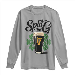 Split the G Funny Irish Drinking Long Sleeve Shirt St. Patrick’s Day Stout Beer Lovers Pub Crawls TS02 Sport Gray Print Your Wear