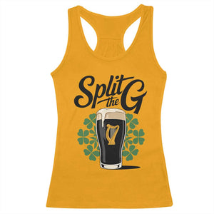 Split the G Funny Irish Drinking Racerback Tank Top St. Patrick’s Day Stout Beer Lovers Pub Crawls TS02 Gold Print Your Wear