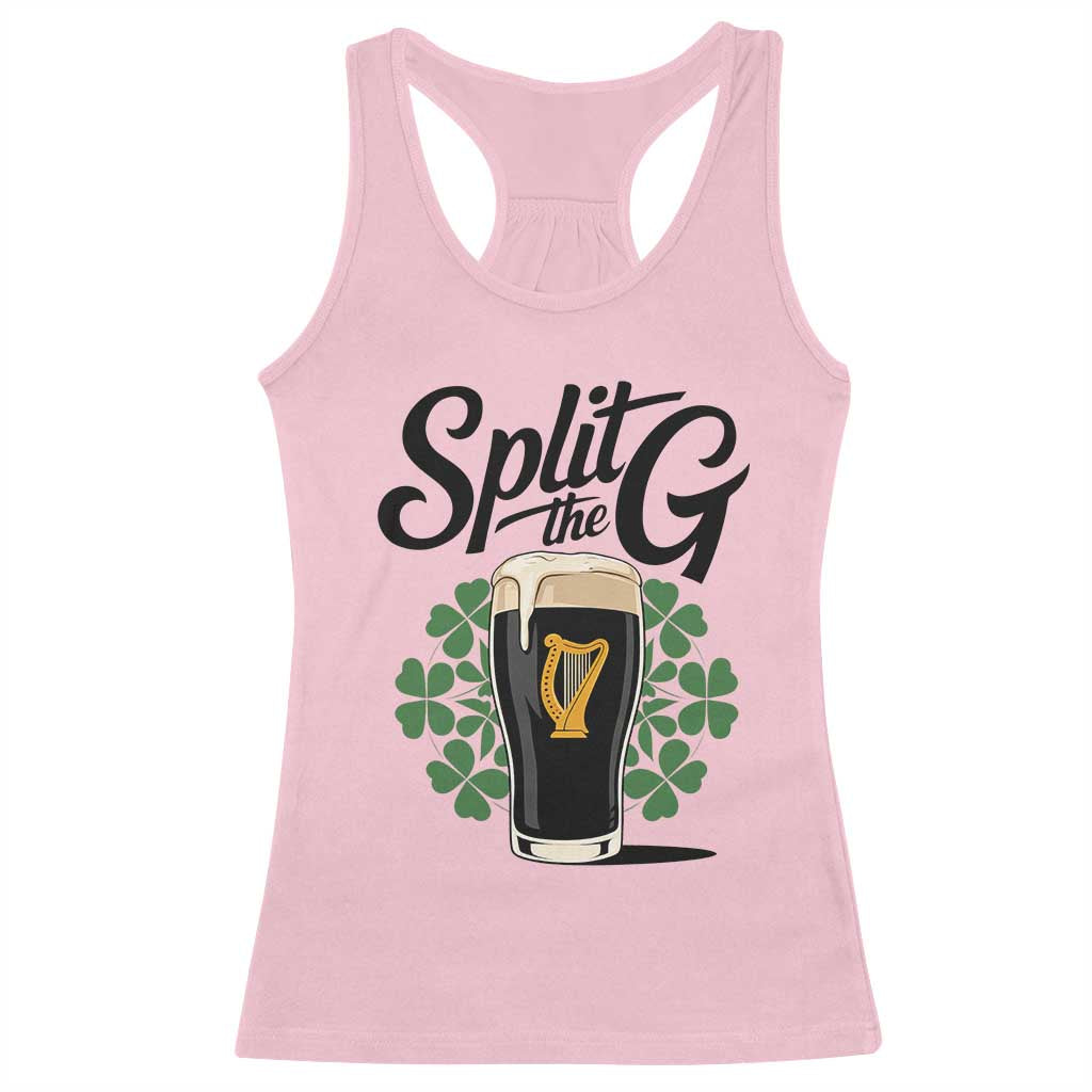 Split the G Funny Irish Drinking Racerback Tank Top St. Patrick’s Day Stout Beer Lovers Pub Crawls TS02 Light Pink Print Your Wear