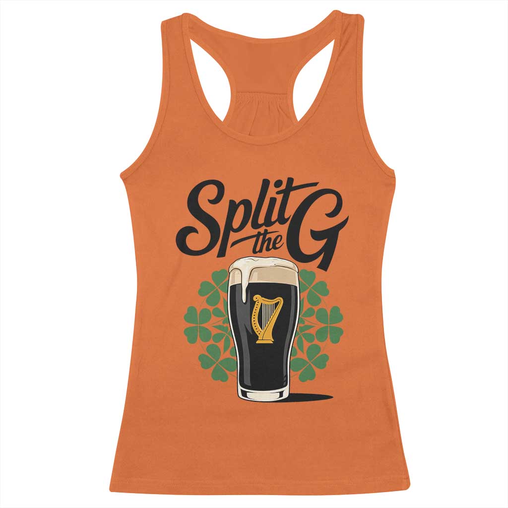 Split the G Funny Irish Drinking Racerback Tank Top St. Patrick’s Day Stout Beer Lovers Pub Crawls TS02 Orange Print Your Wear