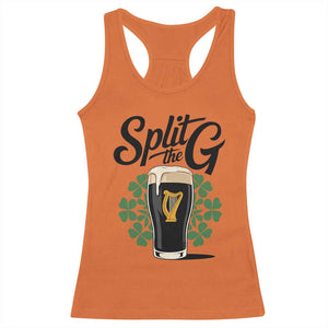 Split the G Funny Irish Drinking Racerback Tank Top St. Patrick’s Day Stout Beer Lovers Pub Crawls TS02 Orange Print Your Wear