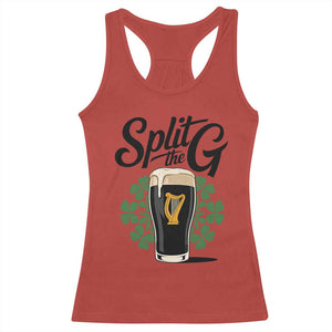 Split the G Funny Irish Drinking Racerback Tank Top St. Patrick’s Day Stout Beer Lovers Pub Crawls TS02 Red Print Your Wear