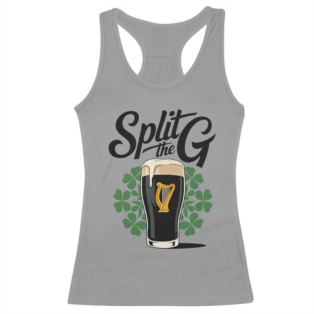 Split the G Funny Irish Drinking Racerback Tank Top St. Patrick’s Day Stout Beer Lovers Pub Crawls TS02 Sport Gray Print Your Wear