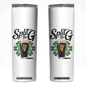 Split the G Funny Irish Drinking Skinny Tumbler St. Patrick’s Day Stout Beer Lovers Pub Crawls TS02 White Print Your Wear