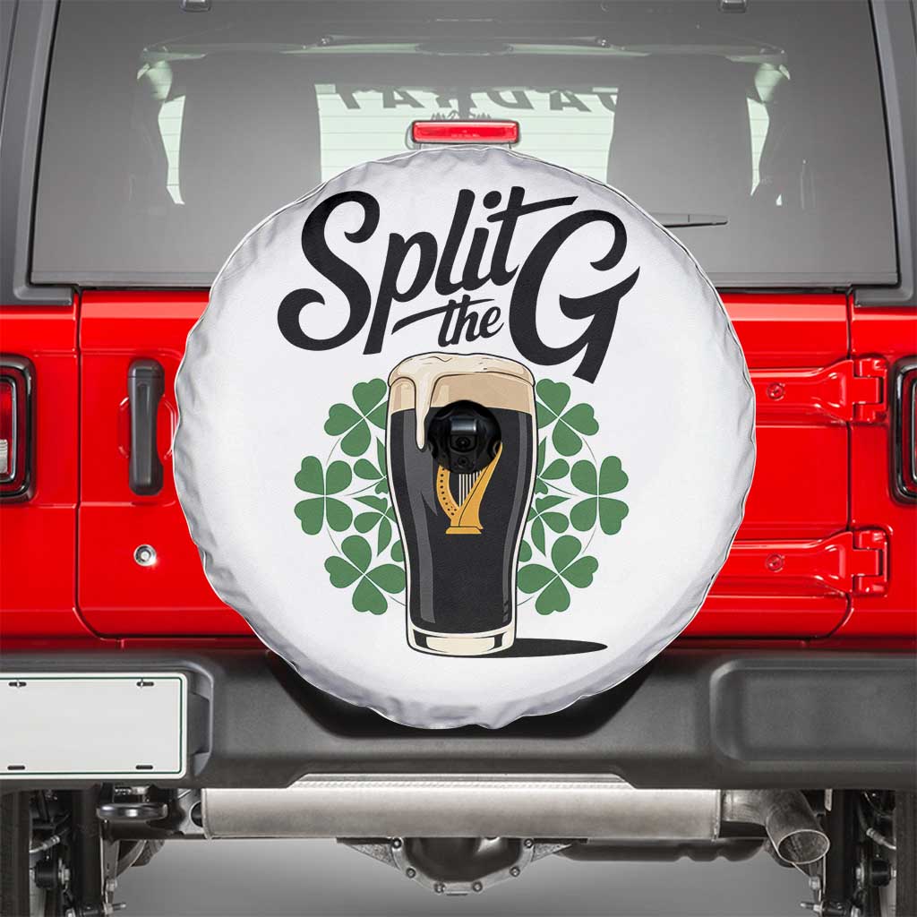 Split the G Funny Irish Drinking Spare Tire Cover St. Patrick’s Day Stout Beer Lovers Pub Crawls TS02 White Print Your Wear