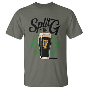 Split the G Funny Irish Drinking T Shirt St. Patrick’s Day Stout Beer Lovers Pub Crawls TS02 Military Green Print Your Wear
