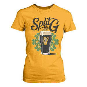 Split the G Funny Irish Drinking T Shirt For Women St. Patrick’s Day Stout Beer Lovers Pub Crawls TS02 Gold Print Your Wear