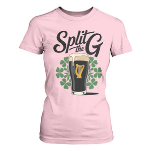 Split the G Funny Irish Drinking T Shirt For Women St. Patrick’s Day Stout Beer Lovers Pub Crawls TS02 Light Pink Print Your Wear