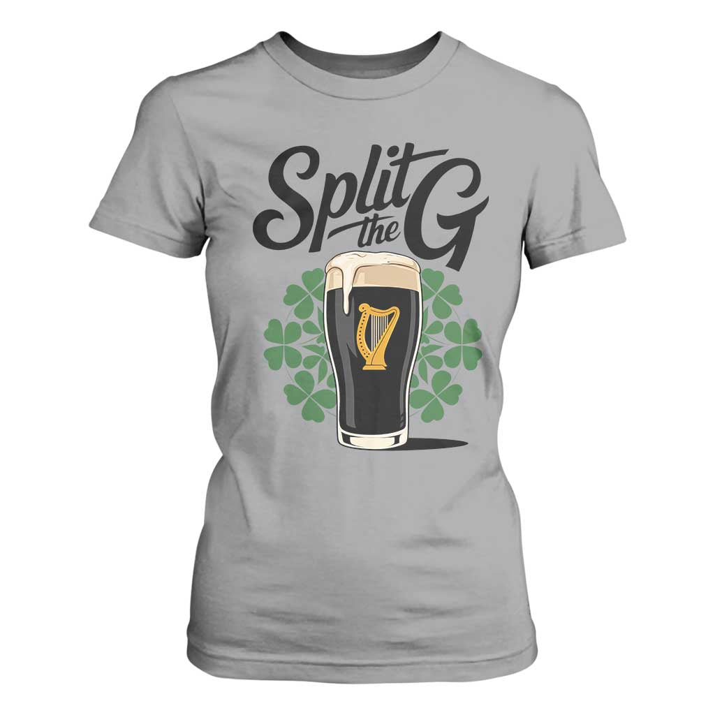 Split the G Funny Irish Drinking T Shirt For Women St. Patrick’s Day Stout Beer Lovers Pub Crawls TS02 Sport Gray Print Your Wear