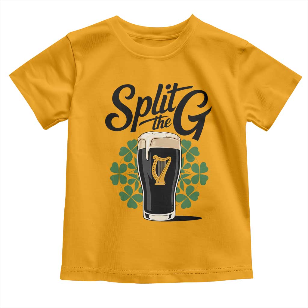 Split the G Funny Irish Drinking Toddler T Shirt St. Patrick’s Day Stout Beer Lovers Pub Crawls TS02 Gold Print Your Wear