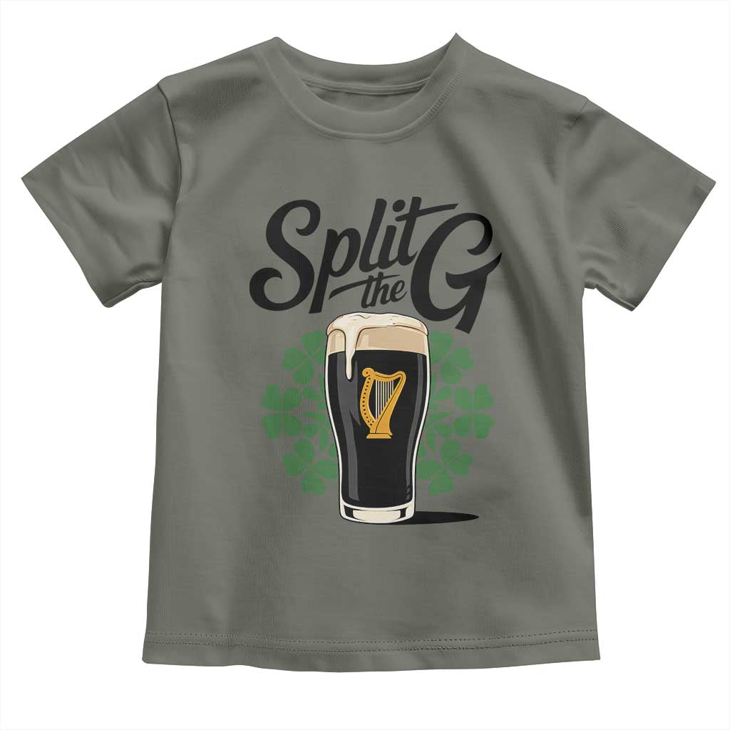 Split the G Funny Irish Drinking Toddler T Shirt St. Patrick’s Day Stout Beer Lovers Pub Crawls TS02 Military Green Print Your Wear