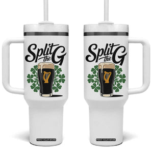 Split the G Funny Irish Drinking Tumbler With Handle St. Patrick’s Day Stout Beer Lovers Pub Crawls TS02 One Size: 40 oz White Print Your Wear
