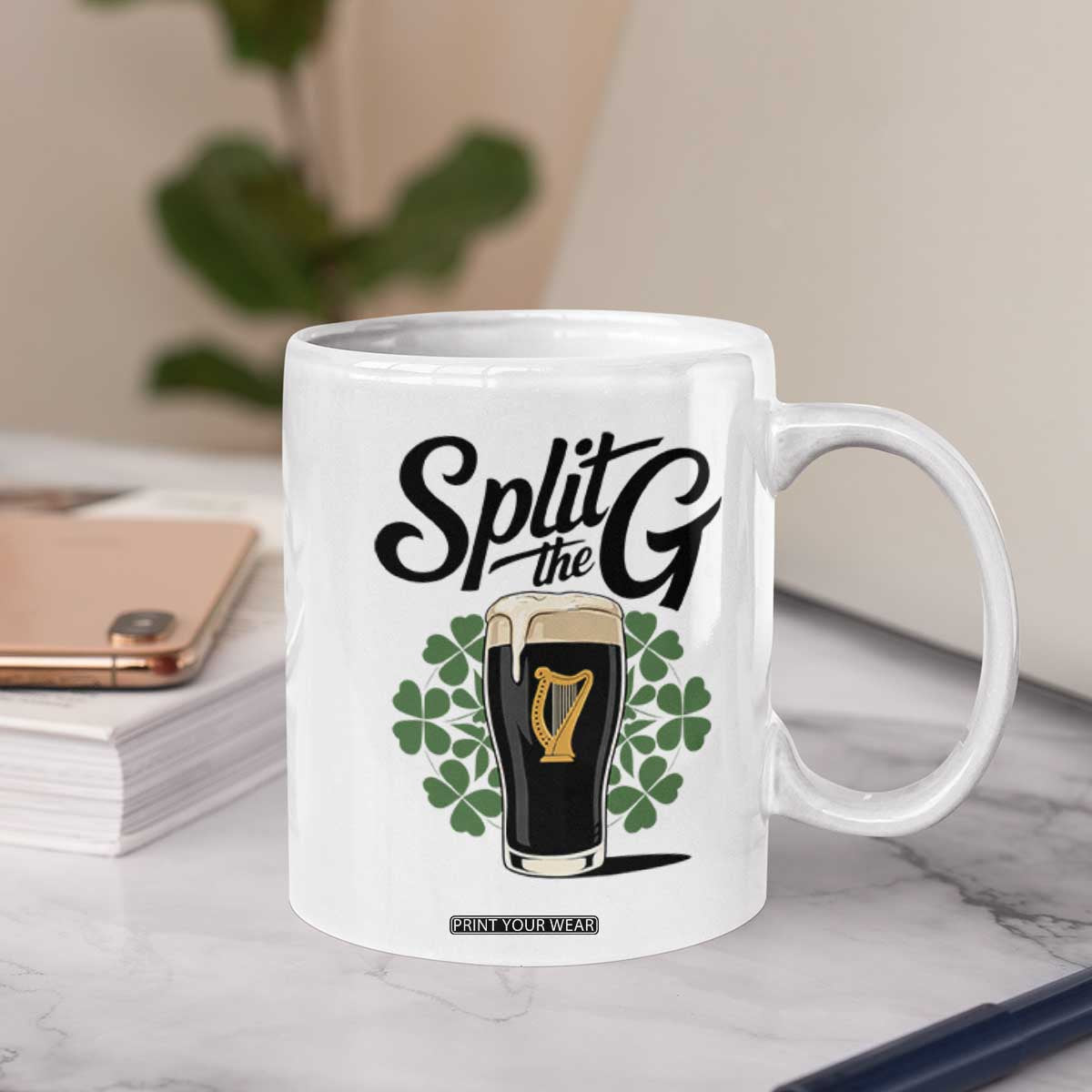 Split the G Funny Irish Drinking Coffee Mug St. Patrick’s Day Stout Beer Lovers Pub Crawls TS02 Print Your Wear