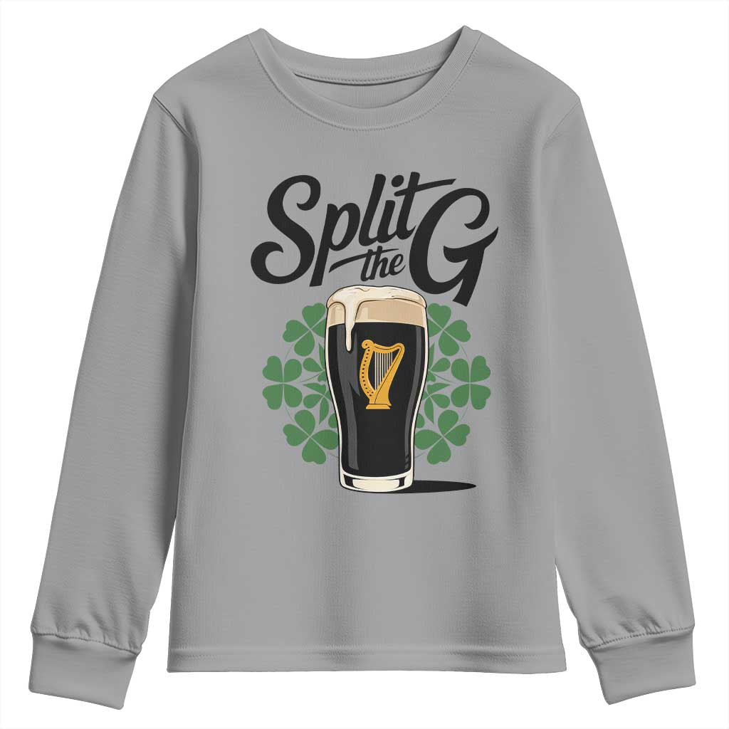 Split the G Funny Irish Drinking Youth Sweatshirt St. Patrick’s Day Stout Beer Lovers Pub Crawls TS02 Sport Gray Print Your Wear