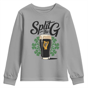 Split the G Funny Irish Drinking Youth Sweatshirt St. Patrick’s Day Stout Beer Lovers Pub Crawls TS02 Sport Gray Print Your Wear
