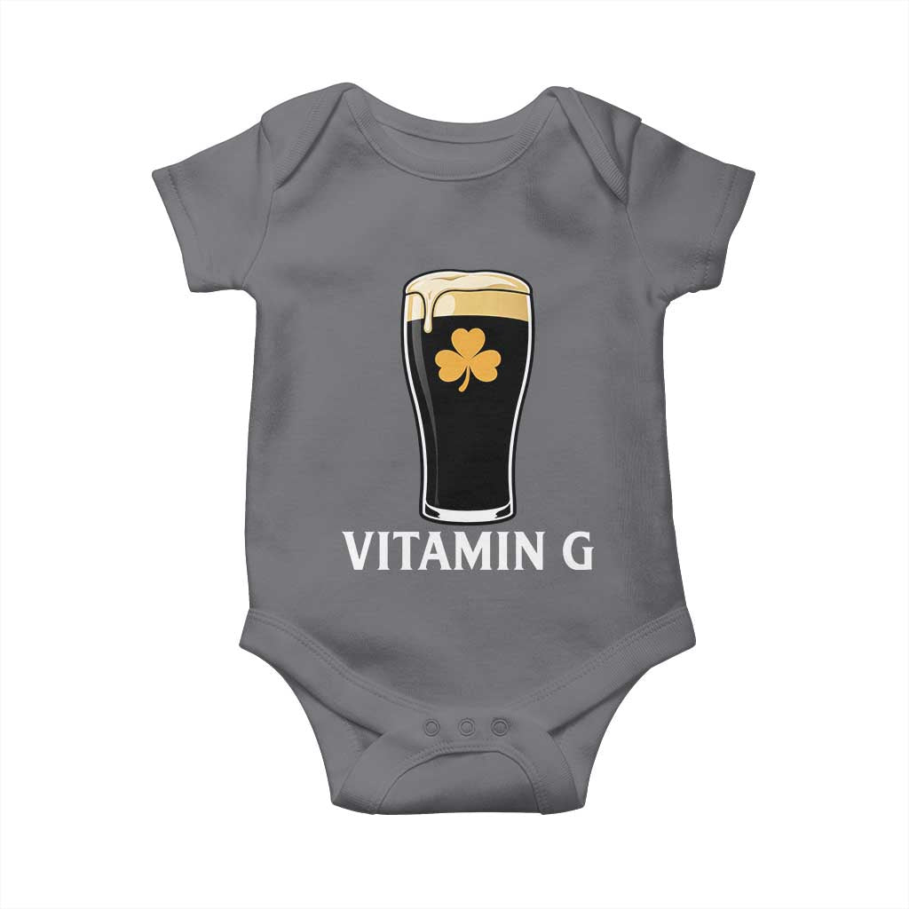 Vitamin G Funny Irish Stout Beer Baby Onesie St. Patrick’s Day Drinking Humor TS02 Charcoal Print Your Wear