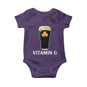 Vitamin G Funny Irish Stout Beer Baby Onesie St. Patrick’s Day Drinking Humor TS02 Purple Print Your Wear