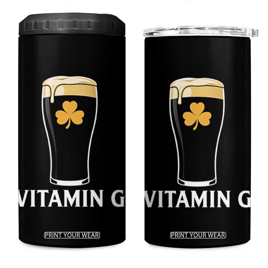 Vitamin G Funny Irish Stout Beer 4 in 1 Can Cooler Tumbler St. Patrick’s Day Drinking Humor TS02 One Size: 16 oz Black Print Your Wear
