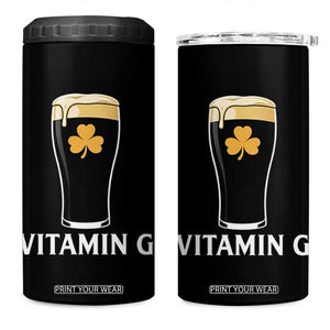 Vitamin G Funny Irish Stout Beer 4 in 1 Can Cooler Tumbler St. Patrick’s Day Drinking Humor TS02 One Size: 16 oz Black Print Your Wear