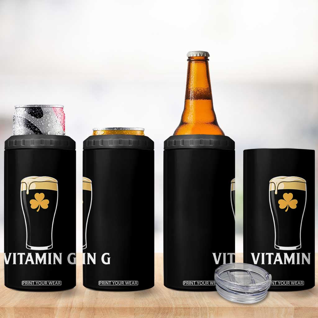 Vitamin G Funny Irish Stout Beer 4 in 1 Can Cooler Tumbler St. Patrick’s Day Drinking Humor TS02 Print Your Wear
