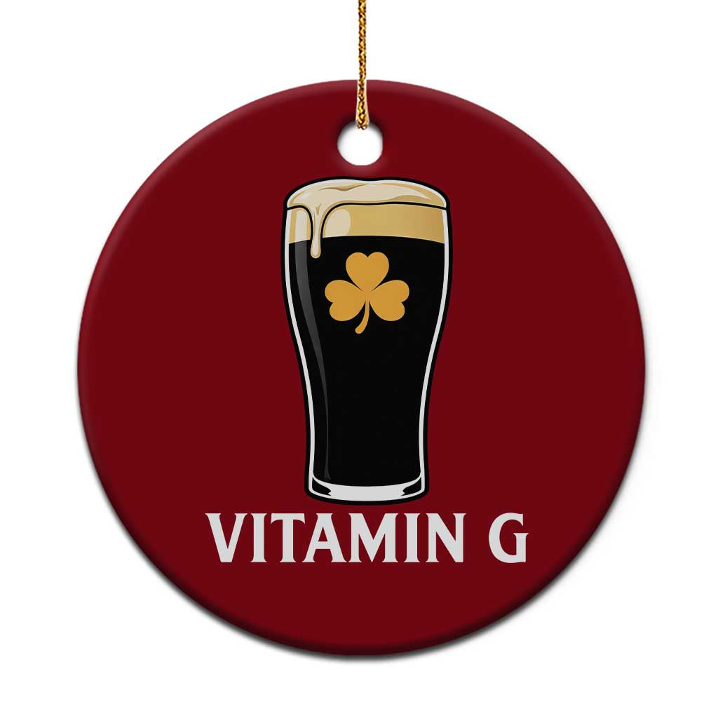 Vitamin G Funny Irish Stout Beer Ceramic Ornament St. Patrick’s Day Drinking Humor TS02 1pc Red Print Your Wear