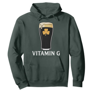 Vitamin G Funny Irish Stout Beer Hoodie St. Patrick’s Day Drinking Humor TS02 Dark Forest Green Print Your Wear