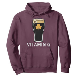 Vitamin G Funny Irish Stout Beer Hoodie St. Patrick’s Day Drinking Humor TS02 Maroon Print Your Wear