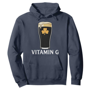 Vitamin G Funny Irish Stout Beer Hoodie St. Patrick’s Day Drinking Humor TS02 Navy Print Your Wear