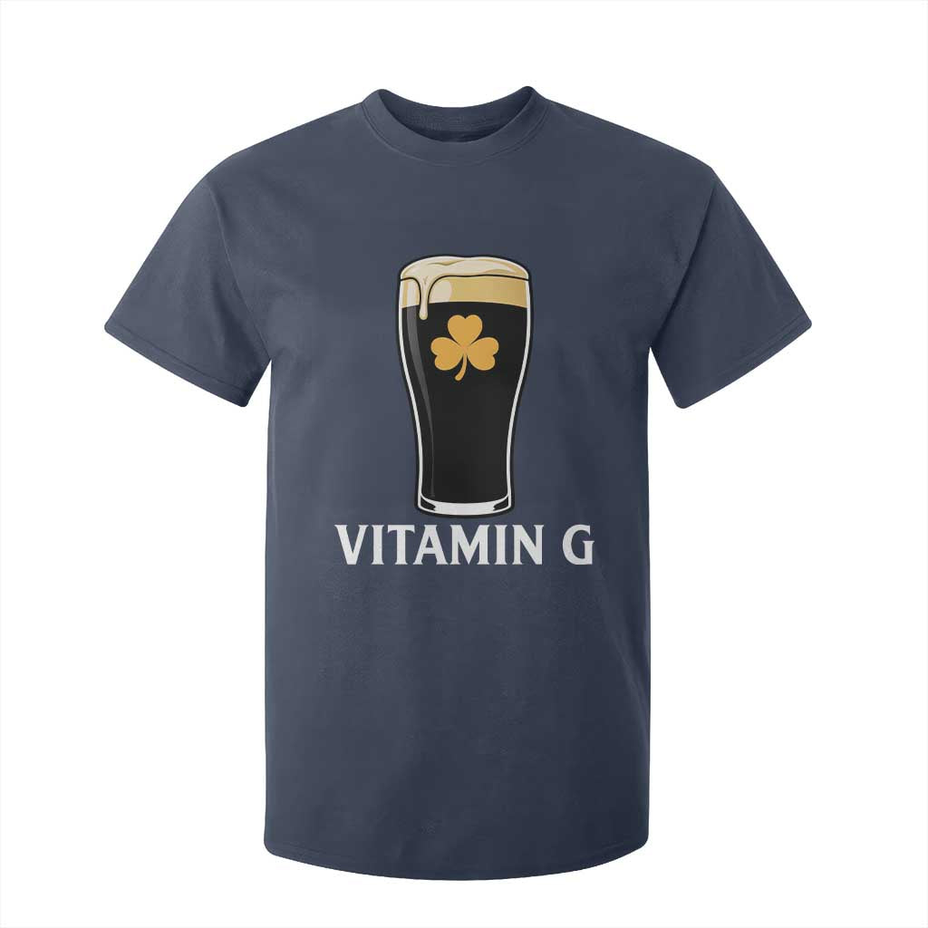 Vitamin G Funny Irish Stout Beer T Shirt For Kid St. Patrick’s Day Drinking Humor TS02 Navy Print Your Wear