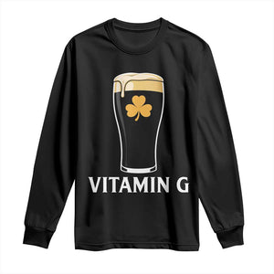 Vitamin G Funny Irish Stout Beer Long Sleeve Shirt St. Patrick’s Day Drinking Humor TS02 Black Print Your Wear