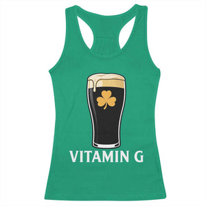Vitamin G Funny Irish Stout Beer Racerback Tank Top St. Patrick’s Day Drinking Humor TS02 Irish Green Print Your Wear