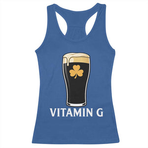 Vitamin G Funny Irish Stout Beer Racerback Tank Top St. Patrick’s Day Drinking Humor TS02 Royal Blue Print Your Wear