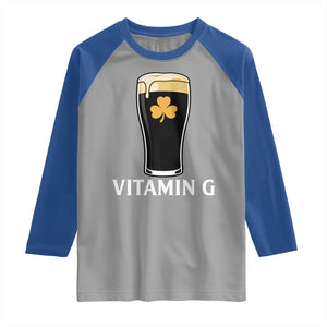 Vitamin G Funny Irish Stout Beer Raglan Shirt St. Patrick’s Day Drinking Humor TS02 Sport Gray Royal Print Your Wear