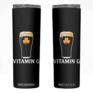 Vitamin G Funny Irish Stout Beer Skinny Tumbler St. Patrick’s Day Drinking Humor TS02 Black Print Your Wear