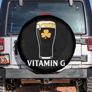 Vitamin G Funny Irish Stout Beer Spare Tire Cover St. Patrick’s Day Drinking Humor TS02 No hole Black Print Your Wear