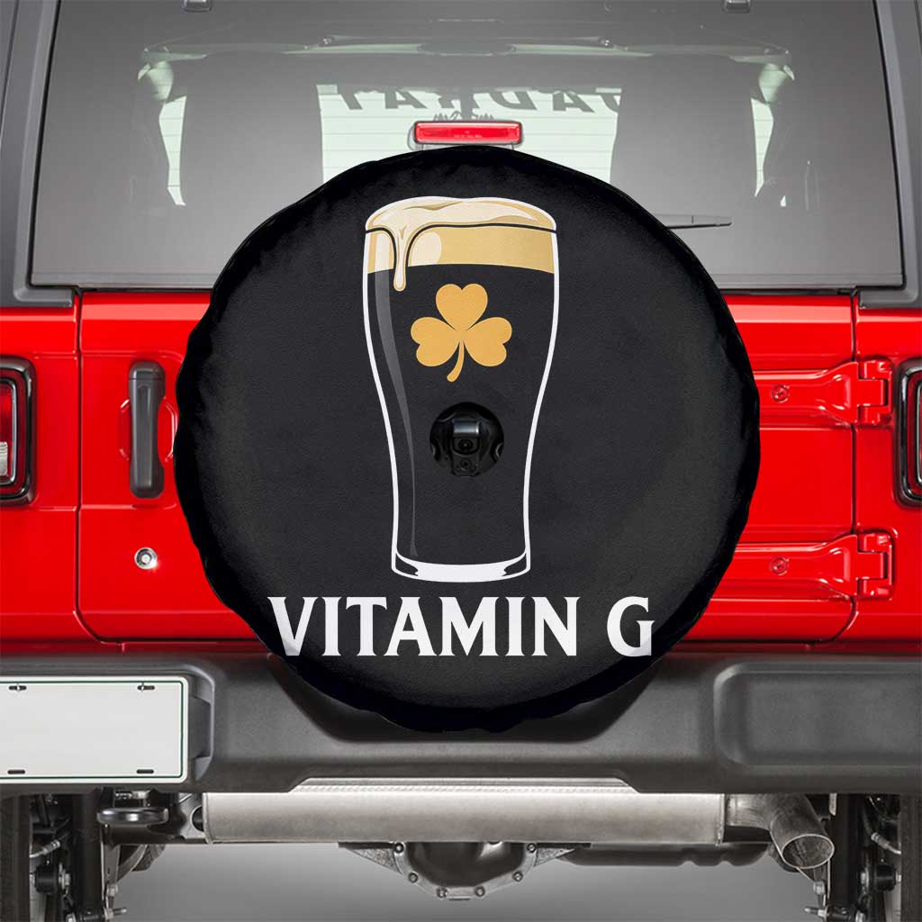 Vitamin G Funny Irish Stout Beer Spare Tire Cover St. Patrick’s Day Drinking Humor TS02 Black Print Your Wear