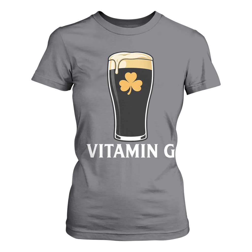 Vitamin G Funny Irish Stout Beer T Shirt For Women St. Patrick’s Day Drinking Humor TS02 Charcoal Print Your Wear