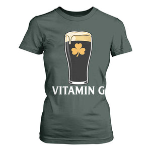 Vitamin G Funny Irish Stout Beer T Shirt For Women St. Patrick’s Day Drinking Humor TS02 Dark Forest Green Print Your Wear