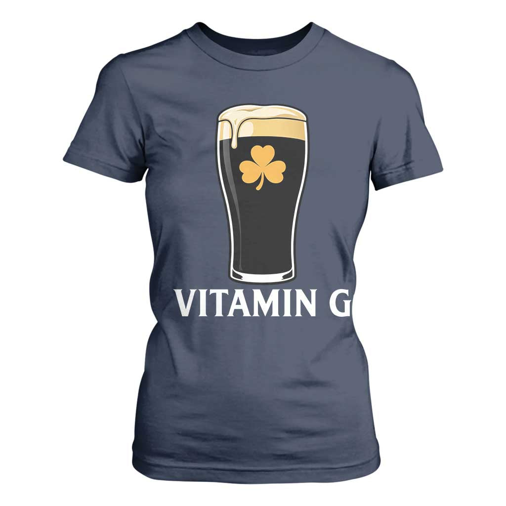 Vitamin G Funny Irish Stout Beer T Shirt For Women St. Patrick’s Day Drinking Humor TS02 Navy Print Your Wear