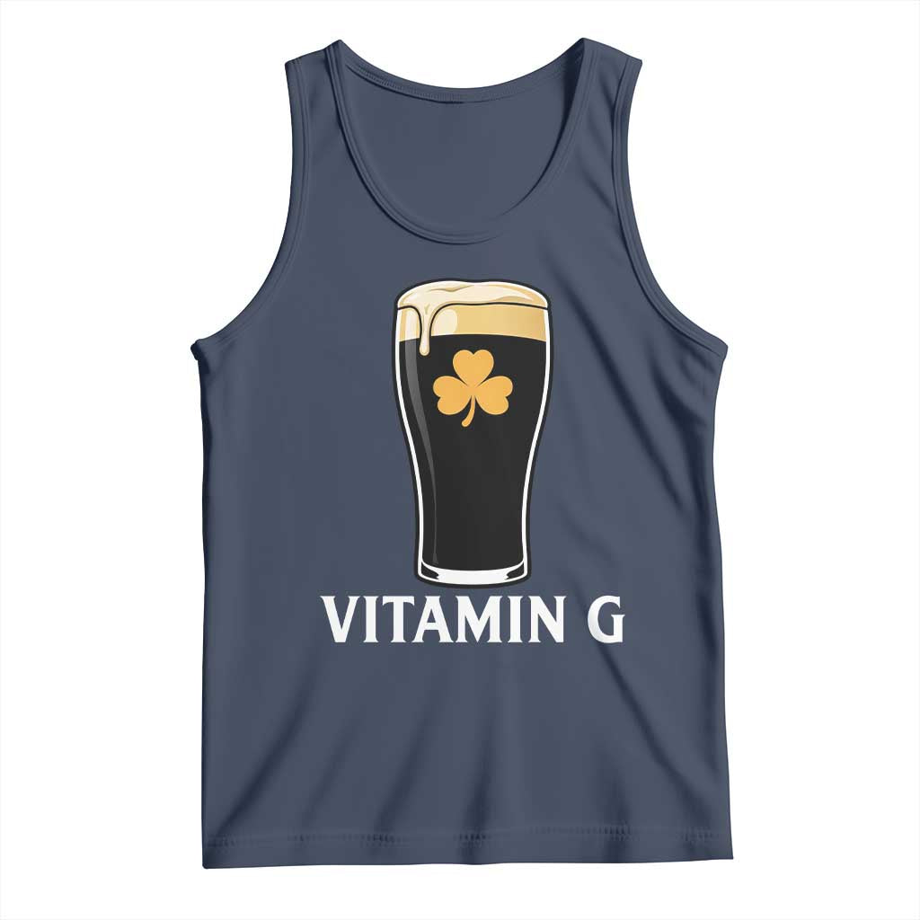Vitamin G Funny Irish Stout Beer Tank Top St. Patrick’s Day Drinking Humor TS02 Navy Print Your Wear