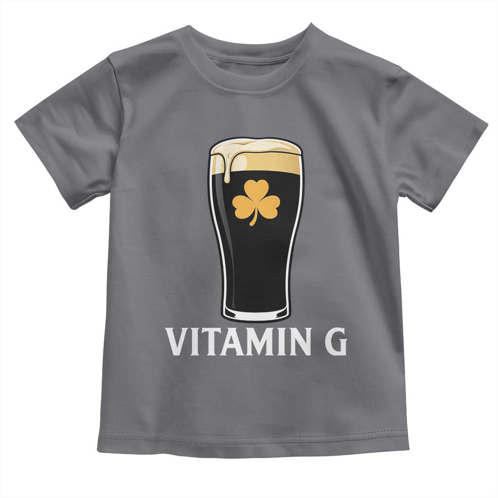 Vitamin G Funny Irish Stout Beer Toddler T Shirt St. Patrick’s Day Drinking Humor TS02 Charcoal Print Your Wear